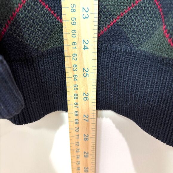 VTG 90s Woods & Gray Green Tartan Plaid Sweater Men M Pullover Grandpa Dad Core - Picture 4 of 9